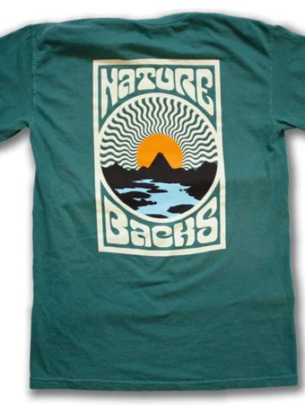 Nature Backs Short-Sleeve Graphic Tee in Teal
